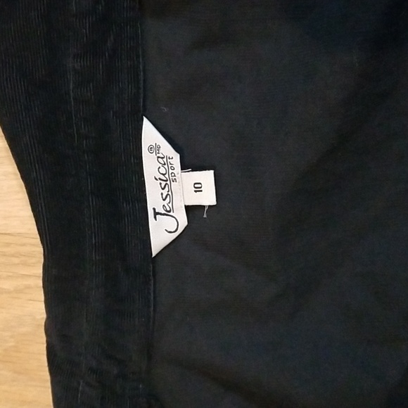 Jessica long sleeve black embroidered corduroy button down shirt size 10 EUC - Picture 3 of 12